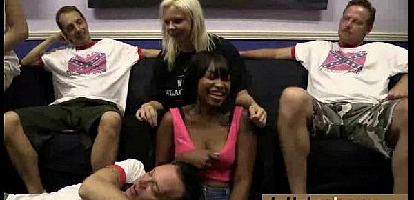 Ebony gets fucked in all holes by a group of white dudes 12